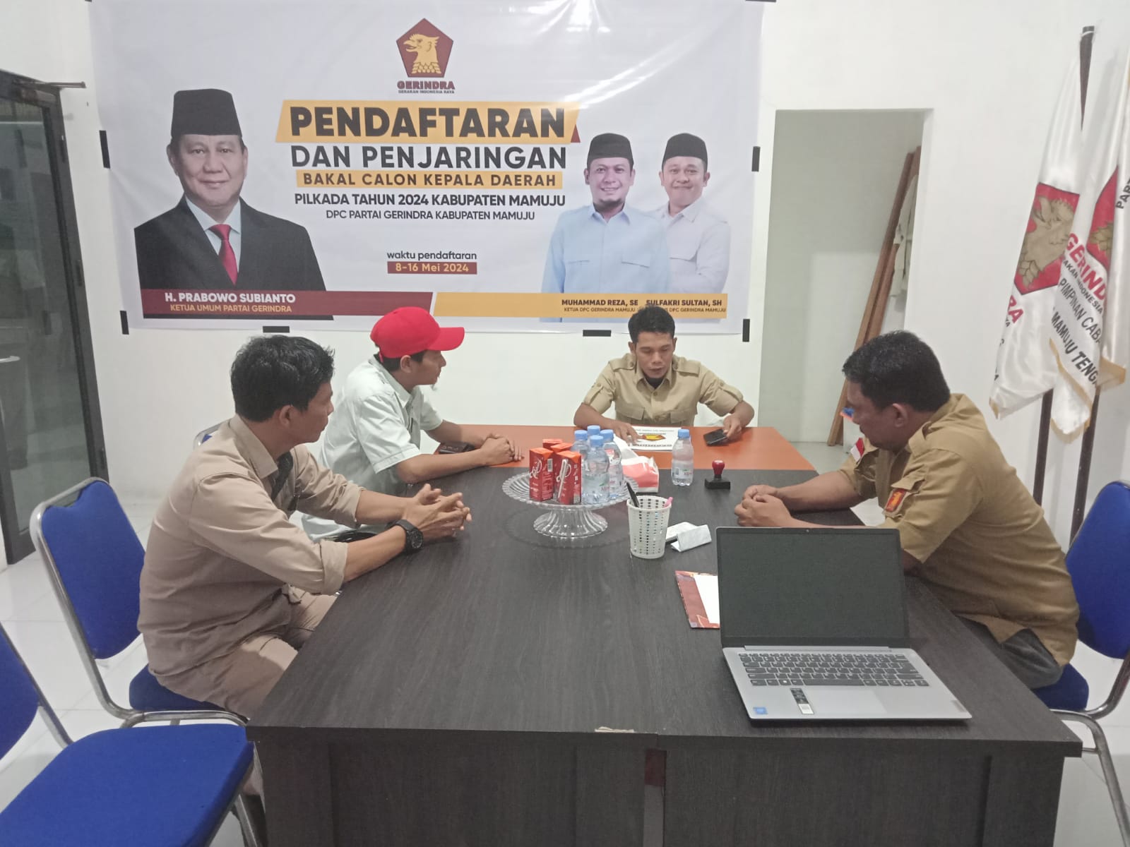 Hangat Sambutan dari Pengurus, Optimis Bersama Manggazali dan Gerindra di Pilkada Polman 2024