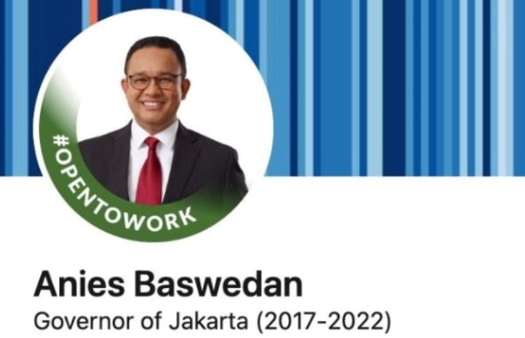 Ubah status profil LinkedIn ke “OpenToWork”, akun Anies penuh pertemanan dan sulit diakses